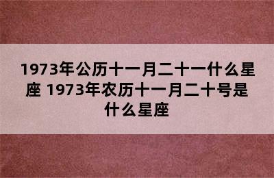 1973年公历十一月二十一什么星座 1973年农历十一月二十号是什么星座